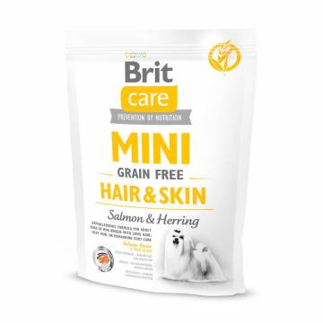 Сухой корм для собак миниатюрных пород Brit Care Mini Hair & Skin для дополнительного ухода за шерстью, 400 г Сухой корм для собак миниатюрных пород Brit Care Mini Hair & Skin для дополнительного ухода за шерстью, 400 г