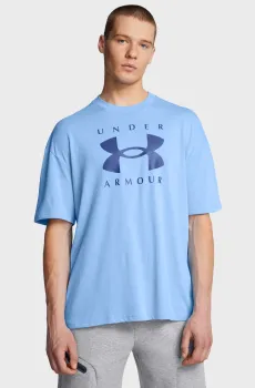 Мужская голубая футболка UA M HW OS Branded SS Голубой XL Under Armour 1389146-465