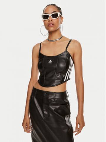 adidas Топ Firebird Pleather Corset IY7317 Чорний Slim Fit adidas Топ Firebird Pleather Corset IY7317 Чорний Slim Fit