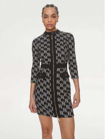 Elisabetta Franchi Коктейльна сукня AB-533-41E2-V540 Чорний Regular Fit Elisabetta Franchi Коктейльна сукня AB-533-41E2-V540 Чорний Regular Fit