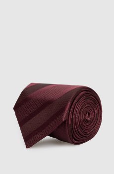 Бордовый галстук из шелка