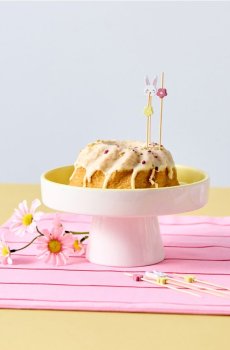 Декоративна таця на ніжці - кремовий