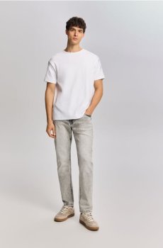 Reserved - Джинси slim із вареним ефектом - світло-сірий - YU859-09J