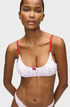 Женский белый бюстгальтер с узором HEARTS Белый M Karl Lagerfeld B1W47018