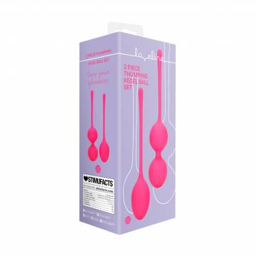 Набор вагинальных шариков Loveline 2 Piece Thumping Kegel Ball Set розовый, 2 шт Набор вагинальных шариков Loveline 2 Piece Thumping Kegel Ball Set розовый, 2 шт