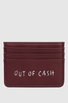 Бордовый картхолдер с надписью