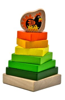 Деревянная игрушка Cubika Пирамидка LD-15, 8 деталей, от 1.5 лет (15276)