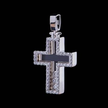 Золотой крестик с фианитами п02755 Золотой крестик с фианитами п02755