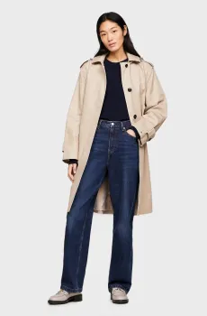 Женский бежевый плащ COTTON SB HOODED BELTED COAT Бежевый M Tommy Hilfiger WW0WW40317