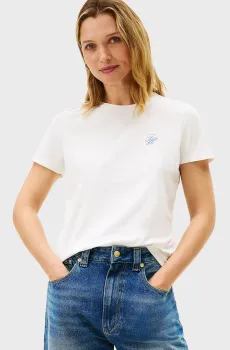 Женская белая футболка SCRIPT REG Белый XS Tommy Hilfiger WW0WW47809