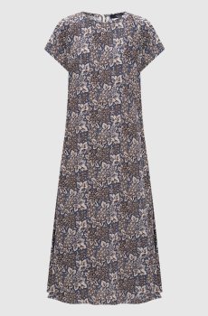 Синее платье-миди CRESPO из шелка