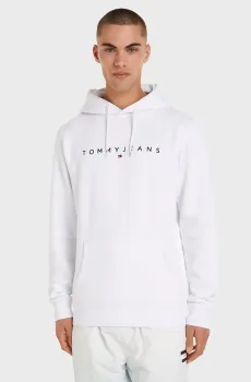 Мужское белое худи TJM REG LINEAR LOGO HOODIE EXT Белый M Tommy Jeans DM0DM17985