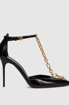 Черные кожаные лакированные туфли Sync