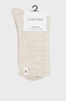 Женские бежевые носки BOOT RIB Бежевый ONESIZE Calvin Klein 701241810