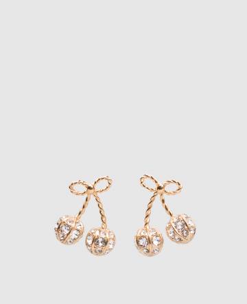 Золотые серьги Cherryfic с кристаллами Swarovski Золотые серьги Cherryfic с кристаллами Swarovski