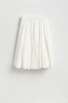Reserved - Бавовняна спідниця міді - білий - 159GL-00X