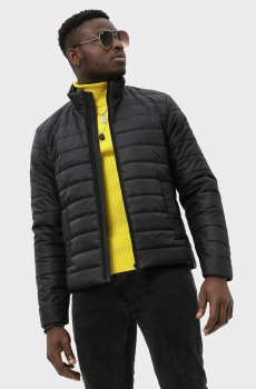 Мужская черная короткая куртка стограммовка B-102