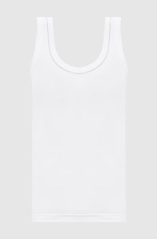 Белый топ в рубчике с цепочкой мониль