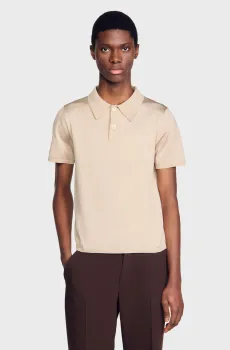 Мужское бежевое поло Бежевый L Sandro SHPTR00382_Oats