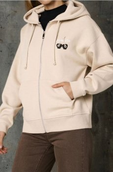 Худі на блискавці - бежевий