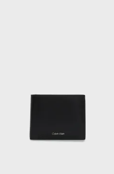 Мужской черный кожаный кошелек RAISED Черный ONESIZE Calvin Klein LV04D1164G