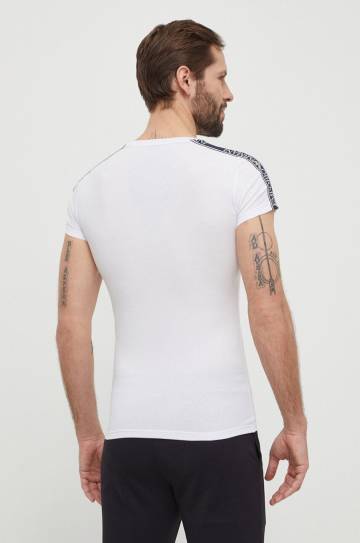 Футболка лаунж Emporio Armani Underwear цвет белый с аппликацией 111035 4R523 Футболка лаунж Emporio Armani Underwear цвет белый с аппликацией 111035 4R523