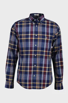Мужская темно-синяя рубашка в клетку REG CLASSIC POPLIN CHECK Синий M Gant 3250212