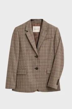 Женский бежевый жакет в клетку REG CHECKED WOOL BLEND BLAZER Бежевый 36 Gant 4770342