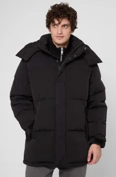 Мужской черный пуховик Черный L HUGO 50547890;001