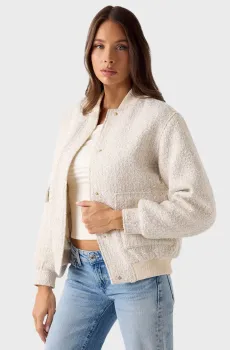 Женский бежевый твидовый бомбер Бежевый XS Guess W6RL38.WJ572;F0D9