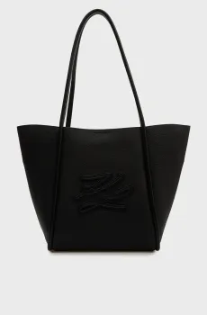 Женская черная кожаная сумка AUTOGRAPH Черный ONESIZE Karl Lagerfeld B2W30051