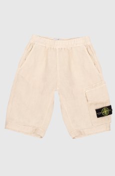 Детские бежевые шорты из льна