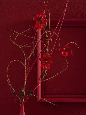 Різдвяні прикраси, 5 шт - червоний