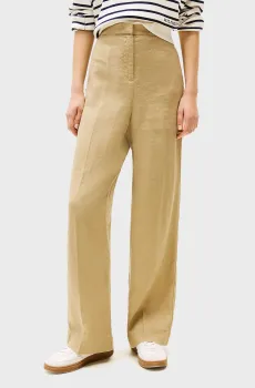 Женские бежевые льняные брюки TAILORED STRAIGHT Бежевый XXS Tommy Hilfiger WW0WW46823