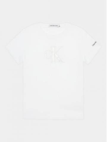 Calvin Klein Jeans Футболка Metallic Monogram IG0IG02342 Білий Slim Fit Calvin Klein Jeans Футболка Metallic Monogram IG0IG02342 Білий Slim Fit