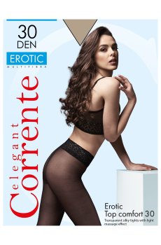 Колготки женские Corrente Erotic без шортиков, 30 DEN, Natural, размер 3