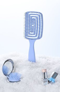 Щітка для волосся з принтом - блакитний