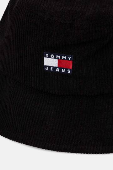 Вельветовая шляпа Tommy Jeans цвет чёрный AM0AM12639 Вельветовая шляпа Tommy Jeans цвет чёрный AM0AM12639
