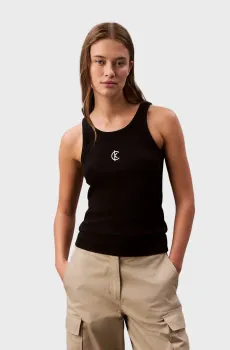 Женская черная майка SL Cotton Contour Rib CK Tank Черный S Calvin Klein Jeans LV047B829G