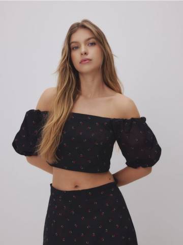 Reserved - Укорочений топ із відкритими плечима - різнобарвний - 478FH-MLC