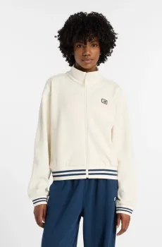 Женская белая спортивная кофта куртка Pique Track Белый XL New Balance WJ53505PEF
