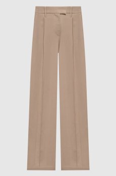 Бежевые брюки с льном