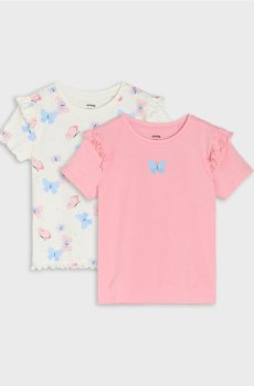 Бавовняні футболки з принтом 2 pack - різнобарвний