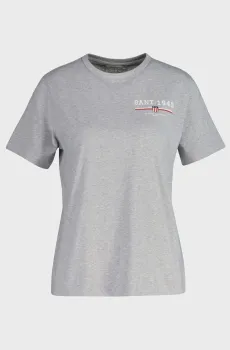 Женская серая футболка REG GRAPHIC SS T-SHIRT Серый XS Gant 4201554