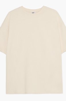 Cropp - Гладка футболка oversize - нюдовий