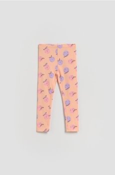 Reserved - Легінси з високим вмістом бавовни з візерунком - світло-помаранчевий - 807HN-20X