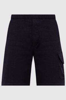 Синие шорты с вышивкой логотипа