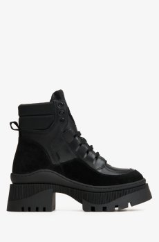 Черевики на шнурівці чорні Estro ER00112043