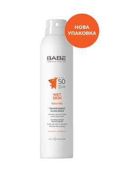 Детский солнцезащитный спрей BABE Laboratorios Pediatric SPF 50+ прозрачный и водостойкий с матирующим эффектом, 200 мл