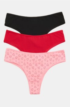 Бавовняні трусики brazilian – набір з 3 штук - різнобарвний